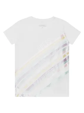 White Coloured Stripe Flared T-Shirt (2-7)