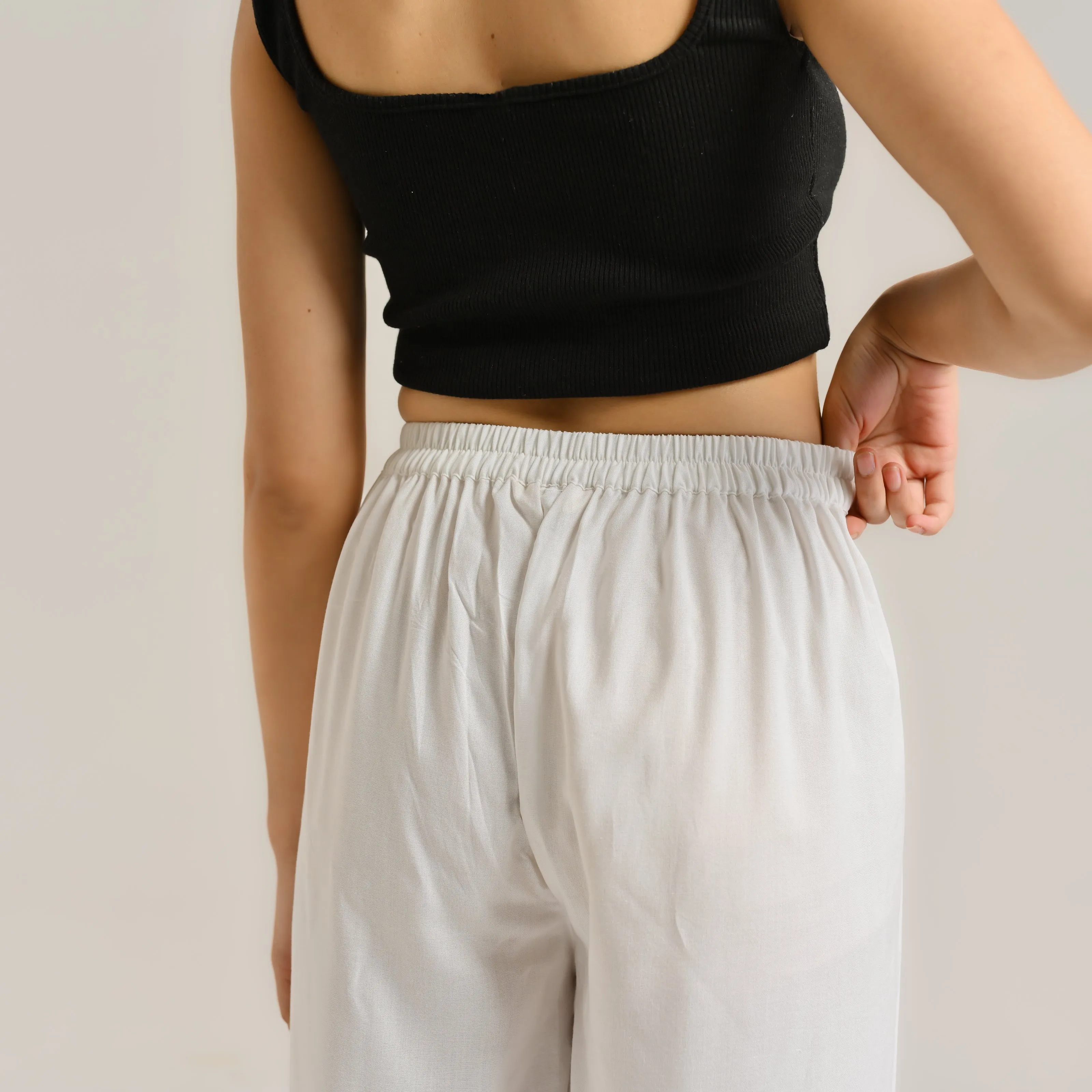 White Flared Palazzo Pants