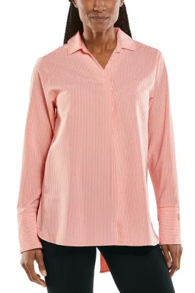 Women's Palmaria Travel Tunic Top  |  Coral Stripe