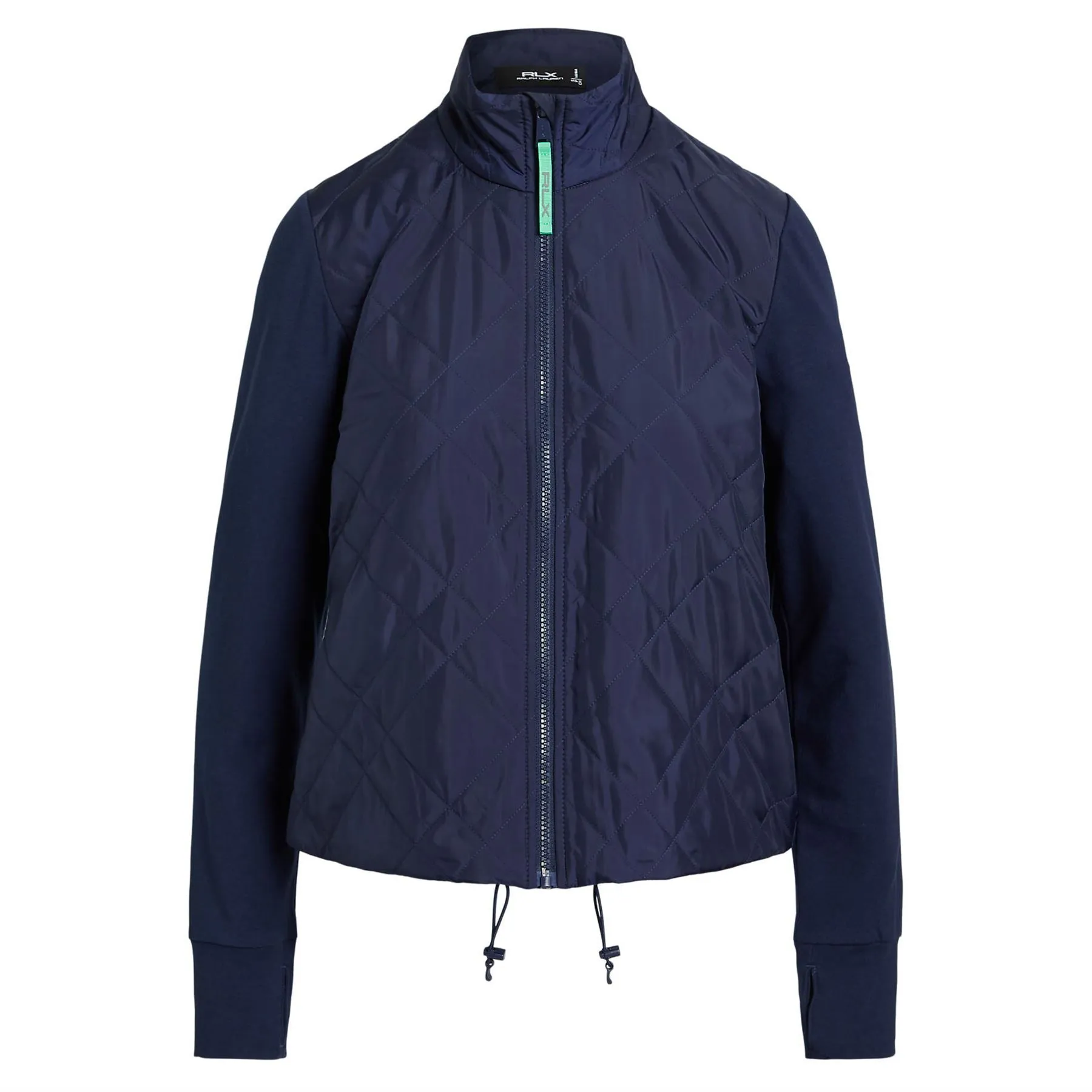 Womens Performance Quilted Full Zip Jacket Refined Navy/Course Green - SS24