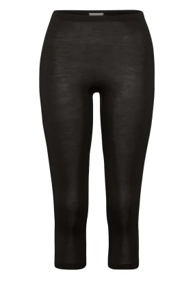 Woolen Silk W Wool and Silk Cropped Leggings | Black 71419-018