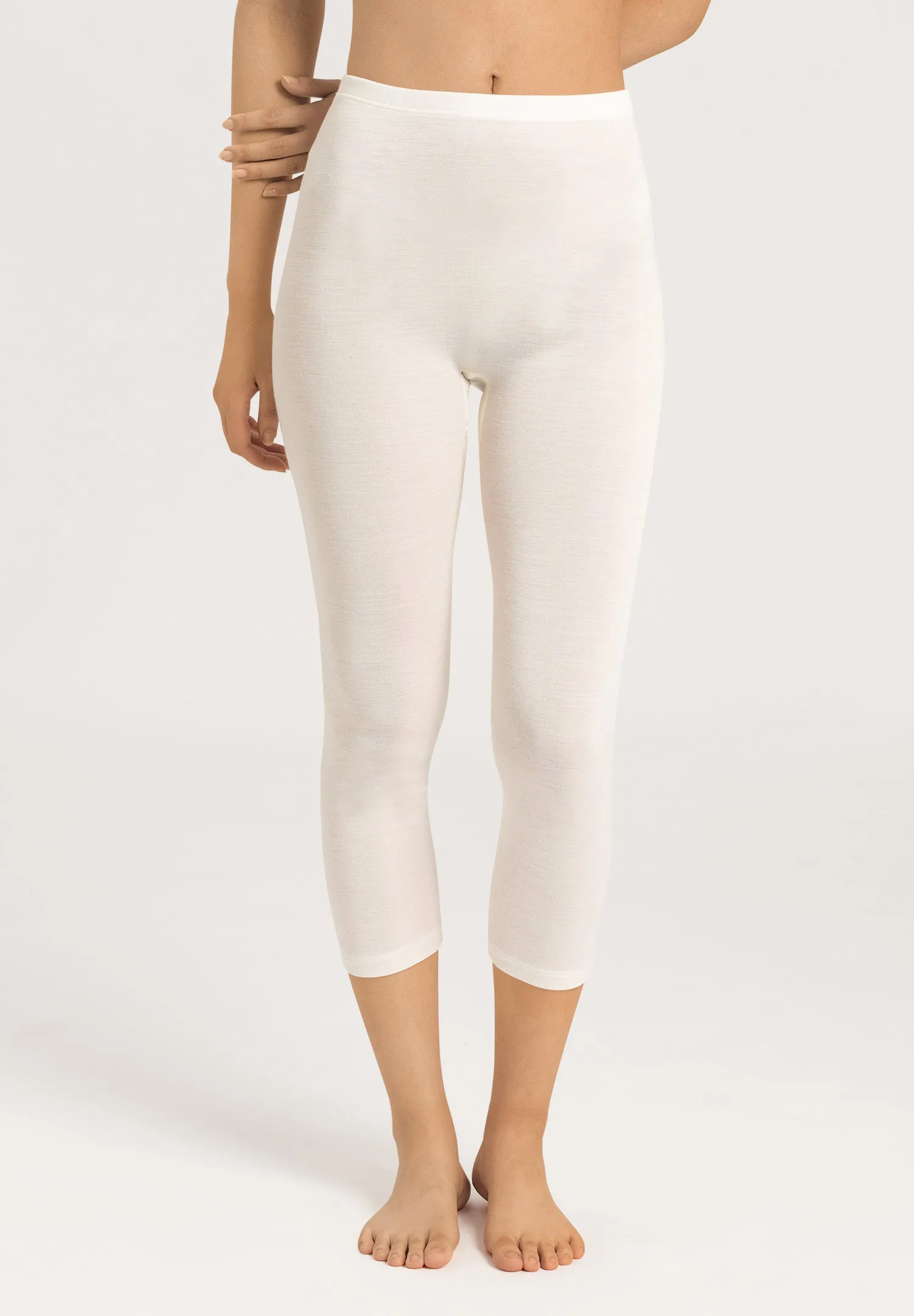 Woolen Silk W Wool and Silk Cropped Leggings | Cygne 71419-795